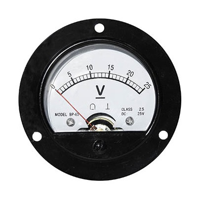 25V DC Class 2.5 Analogue Voltmeter, Round | Electronics \ Panel Meters ...