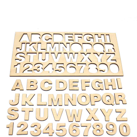 Alphabet Plywood - Alphanumeric English Cutting Wood Board - 36 Letters 