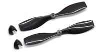 Pair of 1x75 mm Aircraft Propellers - Right and Left - Black