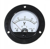 40V DC Class 2.5 Analogue Voltmeter, Round