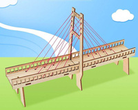 Cable-Stayed Bridge - Wooden DIY Educational Toy for Children