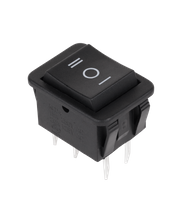 15A 250V 6-pin KCD4 DPDT Momentary (ON)-OFF-(ON) Monostable Rocker Switch SW-C1572AL, Black