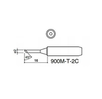 900M-T-2C Cut Black Soldering Iron Tip