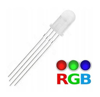 10 pcs 5mm RGB LED Diode, Matte, Common Anode