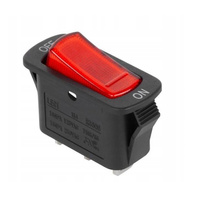16A 250V SPST ON-OFF Illuminated Rocker Switch 606C, Red