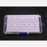 72pcs 9 Values 0.5-30A 6x30mm 250V Fast Blow Glass Fuse Assortment Kit