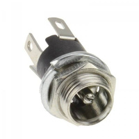 DC 2.1 / 5.5 mm 3-pin Socket - with Disconnecting Contact, for Soldering, Metal Thread
