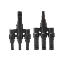 4-way T-type MC4 Solar Connector Splitter - for Photovoltaic Panels