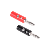 Pair of 4mm Banana Plugs - Black + Red - 2 pcs