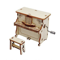 Barrel Organ - Music Box with Handle - Wooden DIY Educational Toy for Children