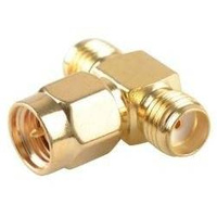SMA Plug - 2x SMA Jack Tee Splitter