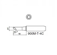 900M-T-4C Cut Black Soldering Iron Tip