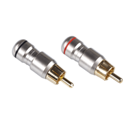2 pcs Pair HQ RCA Chinch Metal Plug Black + Red HD-287 Set