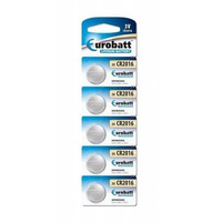 CR2016 - 5 pcs 3V Lithium Battery - BP5 Eurobatt