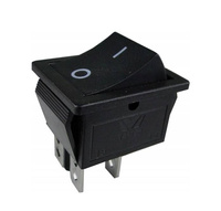 15A 250V DPST On-Off Rocker Switch RS201-6C3B, Black