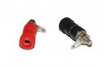 Pair of 4 mm Banana Sockets, Screwed, Long with Nut 