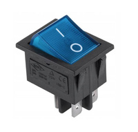  15A 250VAC 4-pin DPST ON-OFF Rocker Switch IRS-201-3C, Blue