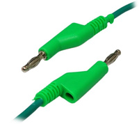 Green Silicone Test Lead 2x Banana + Socket 4mm (M + F)