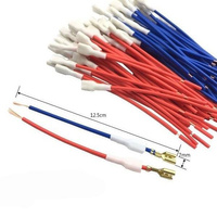 7 mm Insulated Flat Female Spade Connector with Cable - 10 pcs