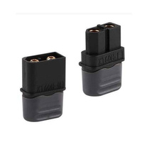 XT60H Pair - Male and Female Plugs with Covers - Black - High Current Connector