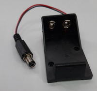 6F22 / R9 / 6LF22 / 6LR61 9V Battery Holder with DC 2.1 / 5.5 mm Male Plug