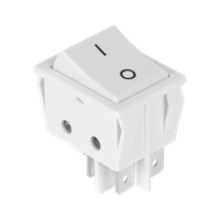 16A 250V 4-pin DPST ON-OFF Rocker Switch RS606B, White
