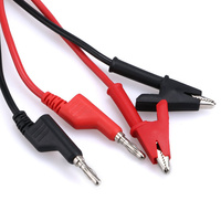Stackable 4mm Banana Plug to Crocodile Alligator Clip Flexible Silicone Test Lead  - 30cm