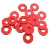 10 pcs M3x6x1mm Insulating Pressboard Washer - Red