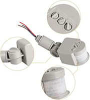 180 Degree Infrared Motion Detector Sensor Switch - Grey