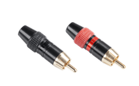Pair of RCA Plugs - Red & Black - HD-290, Metal