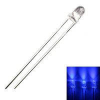 3mm Blue LED - Bright - Clear 20mA - 460-465nm - 10 pcs