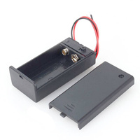 6F22 / R9 / 6LF22 / 6LR61 9V Battery Holder with Cover, Switch & Wires