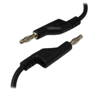 Black Silicone Test Lead 2x Banana + Socket 4mm (M + F)