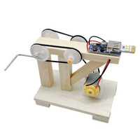 Crank-driven Power Generator - Wooden DIY Educational Toy for Children