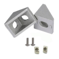 20x20mm Corner Joiner for 2020 Aluminum Profiles - T-SLOT, T-NUT, TNUT + 2x Screw + 2x Nut