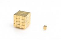 5x5x5 mm Gold-Plated Cuboidal N38 Neodymium Magnet
