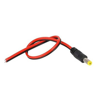 DC 2.1/5.5 mm Jack Plug with Wires - 220 mm - for Chargers, CCTV