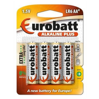 AA LR06 BP4 - 4 pcs 1.5V Alkaline Plus Battery, Eurobatt