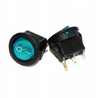 KCD1-2 Mini ON-OFF 3-pin Round Illuminated Rocker Switch, Blue